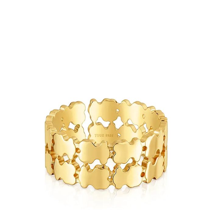 TOUS 18K Gold Plated Silver Ring